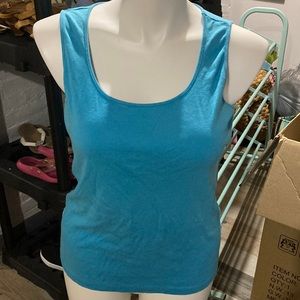 Jones New York Sport 100% cotton blue tank